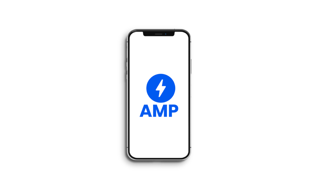 Teléfono con el logo de AMP